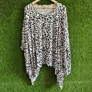 Jodifl Leopard Knit Cape Poncho Shaw